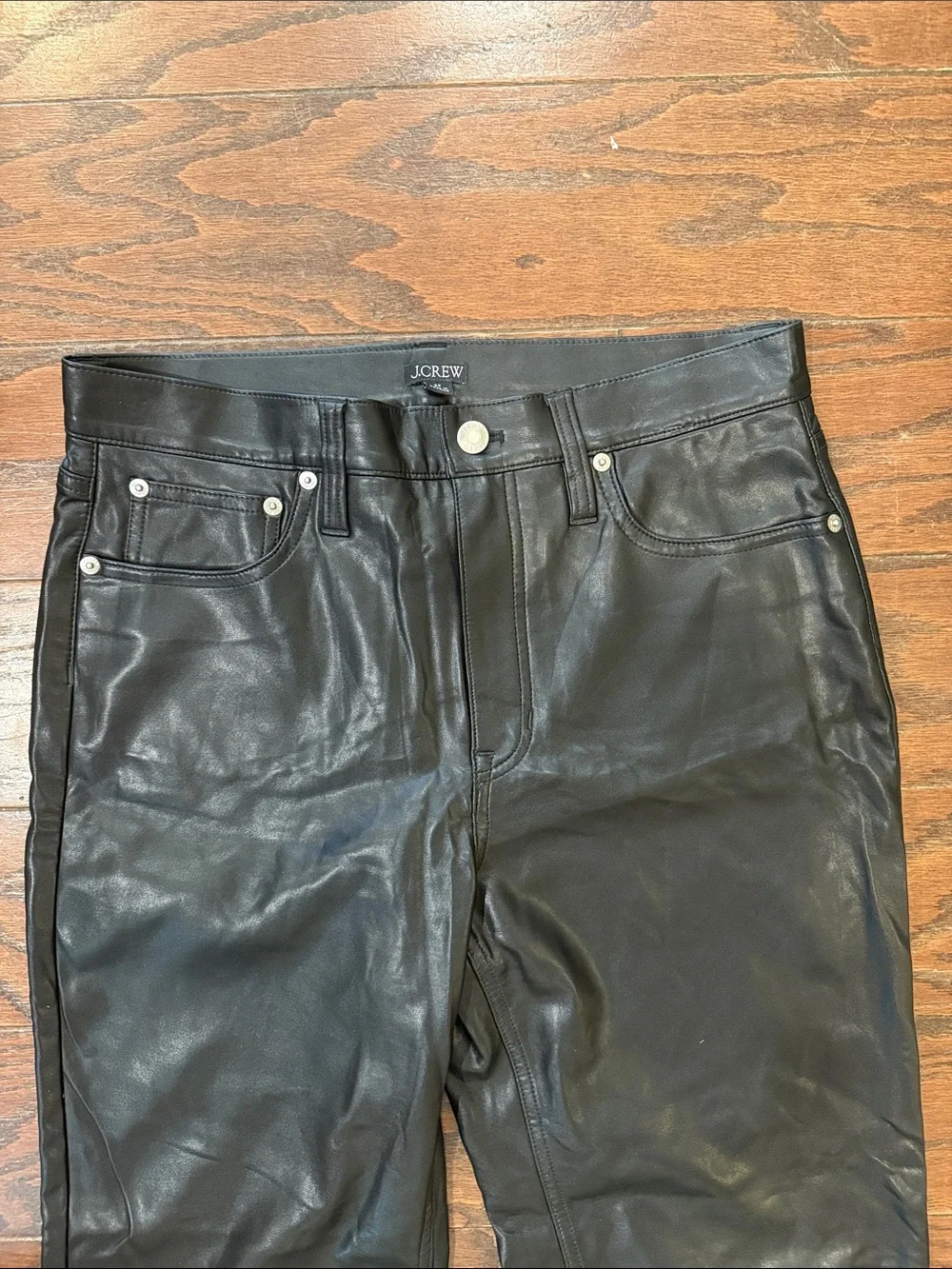 J Crew Demi bootcut faux leather pants, size 27
